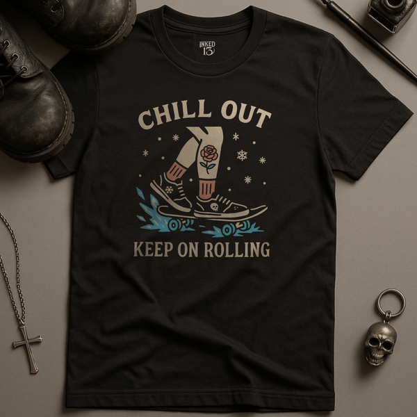 Printify T-Shirt Black / S Chill Out Keep On Rolling T-Shirt