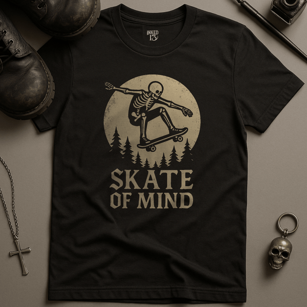 Printify T-Shirt Black / S Skate Of Mind Moon T-Shirt