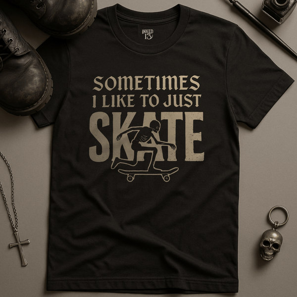 Printify T-Shirt Black / S Sometimes I Like To Skate T-Shirt