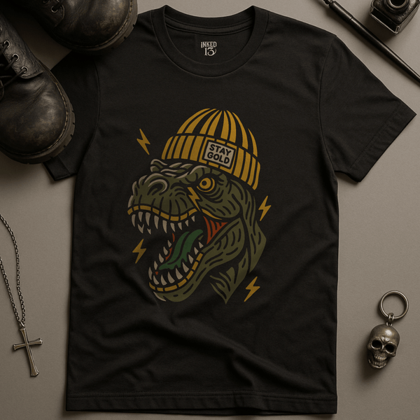 Printify T-Shirt Black / S Stay Gold T-Shirt