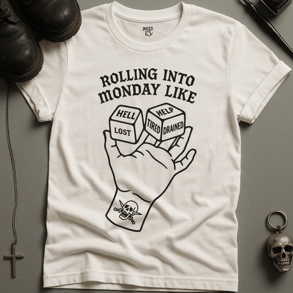 Printify T-Shirt White / S Rolling Into Monday T-Shirt