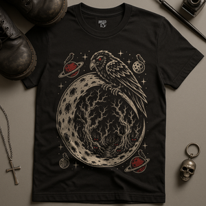 Crow Crescent Moon T-Shirt