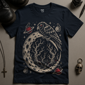 Crow Crescent Moon T-Shirt