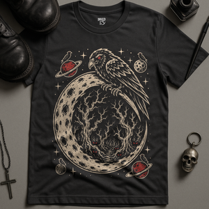 Crow Crescent Moon T-Shirt