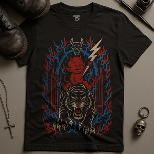Baby Devil Tiger Tattoo T-Shirt
