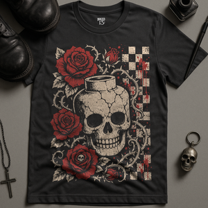 Skull Chequered Board T-Shirt