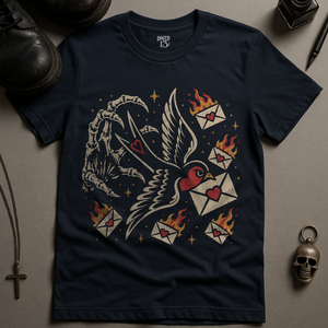 Swallow Letters On Fire T-Shirt