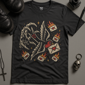 Swallow Letters On Fire T-Shirt