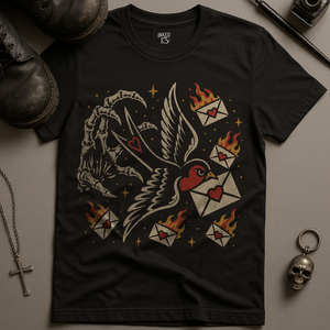 Swallow Letters On Fire T-Shirt