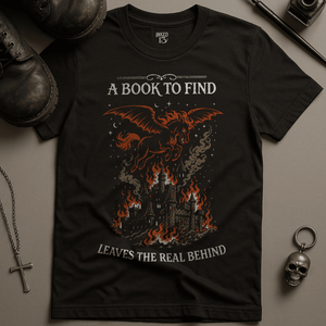 A Book To Find T-Shirt - Black - S - Inked 13 Ltd Unisex alternative tattoo apparel