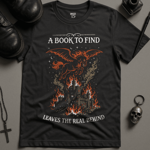 A Book To Find T-Shirt - Dark Grey - S - Inked 13 Ltd Unisex alternative tattoo apparel