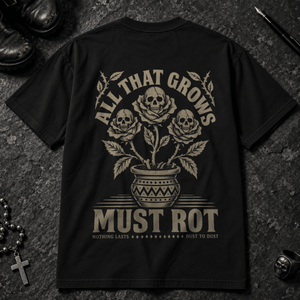 All That Grows T-shirt - Black - S - Inked 13 - Unisex alternative tattoo apparel.