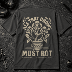 All That Grows T-shirt - Graphite - S - Inked 13 - Unisex alternative tattoo apparel.