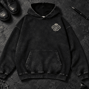 All That Grows Washed Hoodie - Dark Gray - S - Inked 13 - Unisex alternative tattoo apparel.