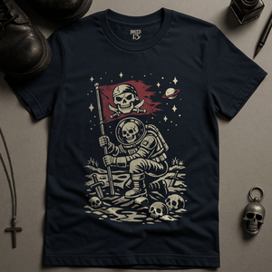 Astronaut Pirate T-Shirt - Navy - S - Inked 13 Ltd