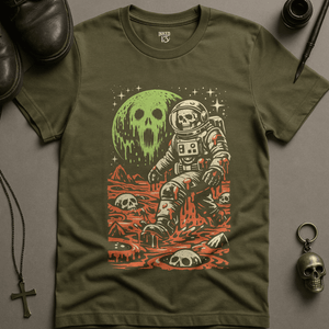 Astronaut Slime T-Shirt - Military Green - S - Inked 13 Ltd