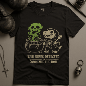 Bad Vibes Detected T-Shirt - Black - S - Inked 13 Ltd