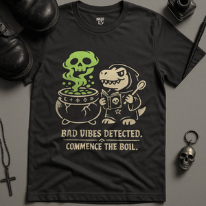 Bad Vibes Detected T-Shirt - Dark Grey - S - Inked 13 Ltd
