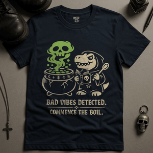 Bad Vibes Detected T-Shirt - Navy - S - Inked 13 Ltd