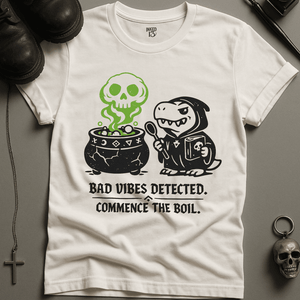 Bad Vibes Detected T-Shirt - White - S - Inked 13 Ltd
