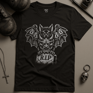 Bat Oni Mask T-Shirt - Black - S - Inked 13 Ltd