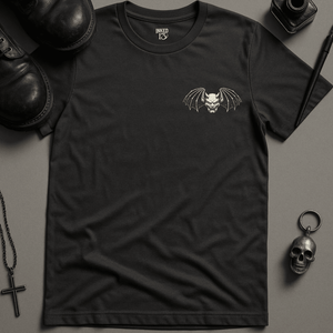 Bat Oni Mask T-Shirt - Dark Grey - S - Inked 13 Ltd Unisex alternative tattoo apparel