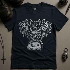 Bat Oni Mask T-Shirt - Navy - S - Inked 13 Ltd