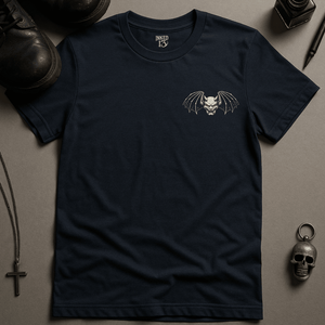 Bat Oni Mask T-Shirt - Navy - S - Inked 13 Ltd Unisex alternative tattoo apparel