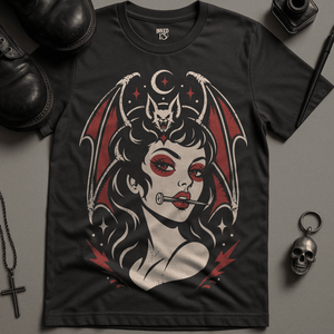 Bat Woman Woman Tattoo T-Shirt - Dark Grey - S - Inked 13 Ltd Unisex alternative tattoo apparel
