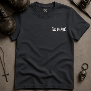 Be Brave T-shirt - Graphite - S - Inked 13 Ltd Unisex alternative tattoo apparel