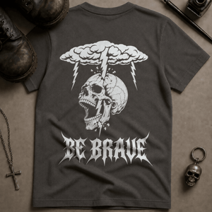 Be Brave T-shirt - Pepper - S - Inked 13 Ltd Unisex alternative tattoo apparel
