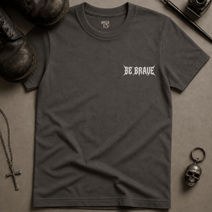 Be Brave T-shirt - Pepper - S - Inked 13 Ltd Unisex alternative tattoo apparel