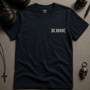 Be Brave T-shirt - True Navy - S - Inked 13 Ltd Unisex alternative tattoo apparel