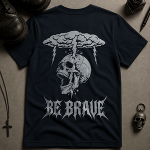Be Brave T-shirt - True Navy - S - Inked 13 Ltd Unisex alternative tattoo apparel