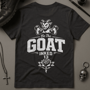 Be The Goat T-Shirt - Dark Grey - S - Inked 13 Ltd Unisex alternative tattoo apparel