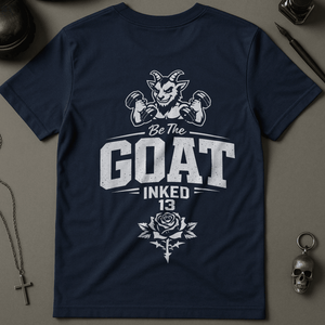 Be The Goat T-Shirt - Navy - S - Inked 13 Ltd Unisex alternative tattoo apparel