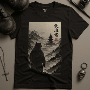 Bear Gothic Pagoda T-Shirt - Black - S - Inked 13 Ltd Unisex alternative tattoo apparel