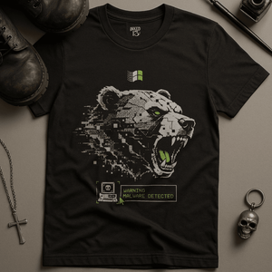 Bear Malware T-Shirt - Black - S - Inked 13 Ltd Unisex alternative tattoo apparel