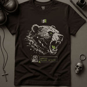 Bear Malware T-Shirt - Brown - S - Inked 13 Ltd Unisex alternative tattoo apparel