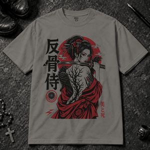 Beauty and Death T-shirt - Grey - S - Inked 13 - Unisex alternative tattoo apparel.
