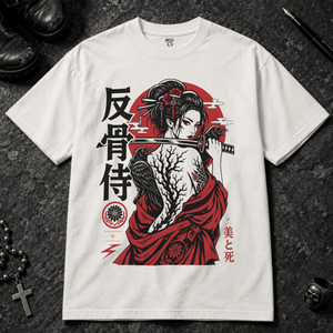 Beauty and Death T-shirt - White - S - Inked 13 - Unisex alternative tattoo apparel.