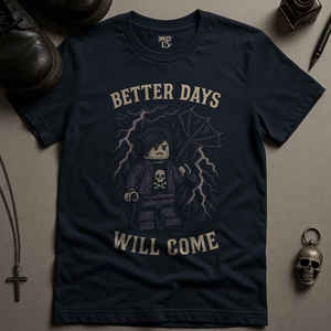 Better Days Will Come 2 T-Shirt - Navy - S - Inked 13 Ltd
