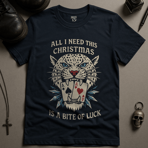 Bite Of Luck T-Shirt - Navy - S - Inked 13 Ltd