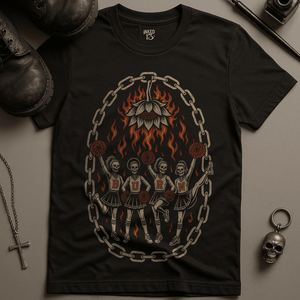 Burn Cheerleader T-Shirt - Black - S - Inked 13 Ltd Unisex alternative tattoo apparel