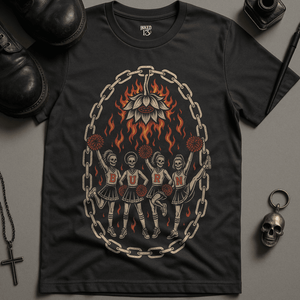 Burn Cheerleader T-Shirt - Dark Grey - S - Inked 13 Ltd Unisex alternative tattoo apparel