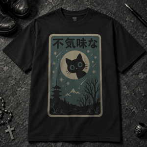 Cat Gothic Winter T-shirt - Black - S - Inked 13 - Unisex alternative tattoo apparel.