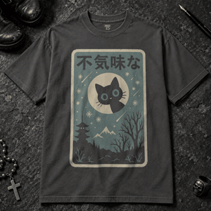 Cat Gothic Winter T-shirt - Graphite - S - Inked 13 - Unisex alternative tattoo apparel.