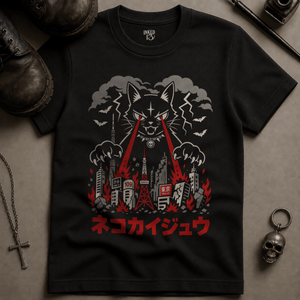 Cat Lasers (New Style) T-shirt - Black - S - Inked 13 Ltd Unisex alternative tattoo apparel