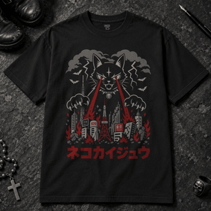 Cat Lasers T-shirt - Black - S - Inked 13 - Unisex alternative tattoo apparel.