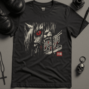 Cat Ramen Montage T-Shirt - Dark Grey - S - Inked 13 Ltd